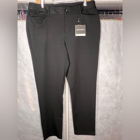 Eddie Bauer Pants - NWT Eddie Bauer Womens New Travex Flexion Horizon Skimmer Black Pants Size 12